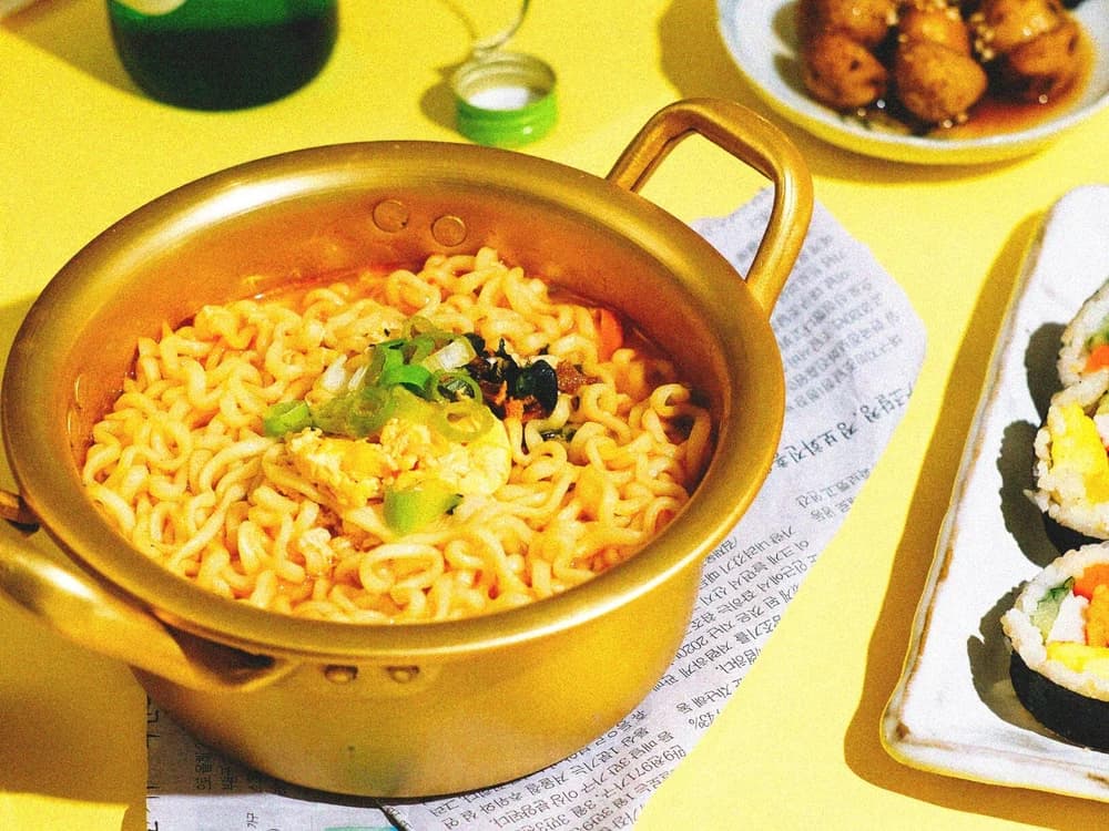Korean instant Ramen in Korean style pot