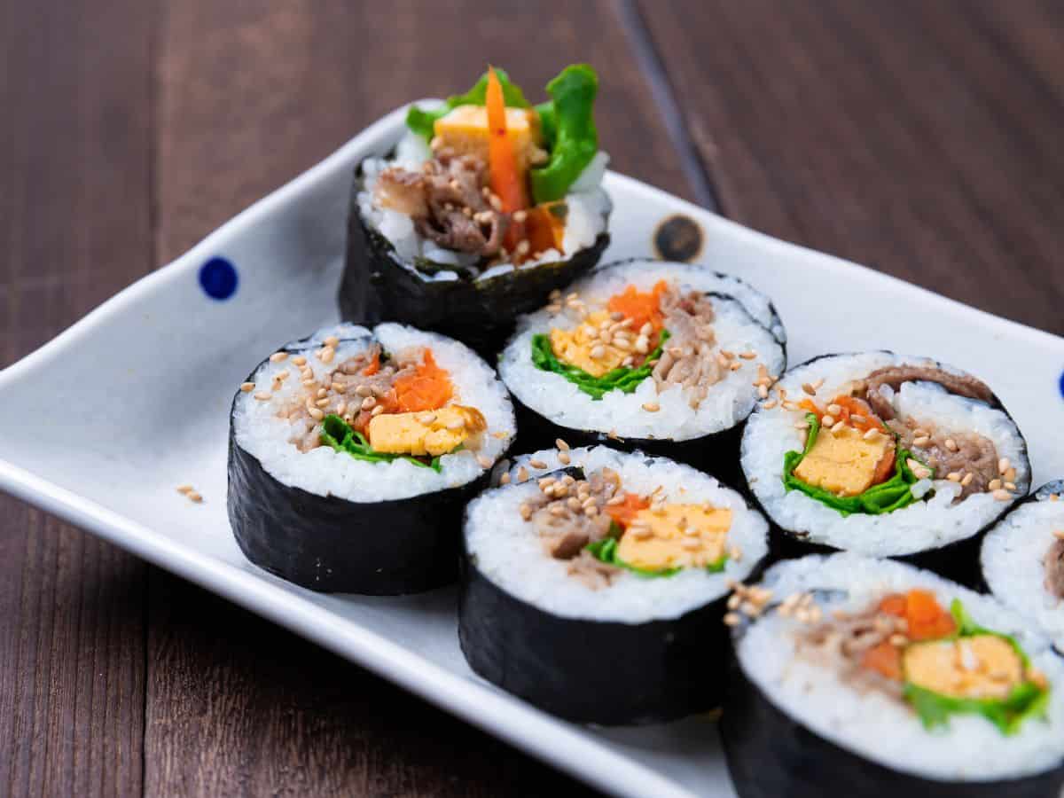 kimbap on a plate