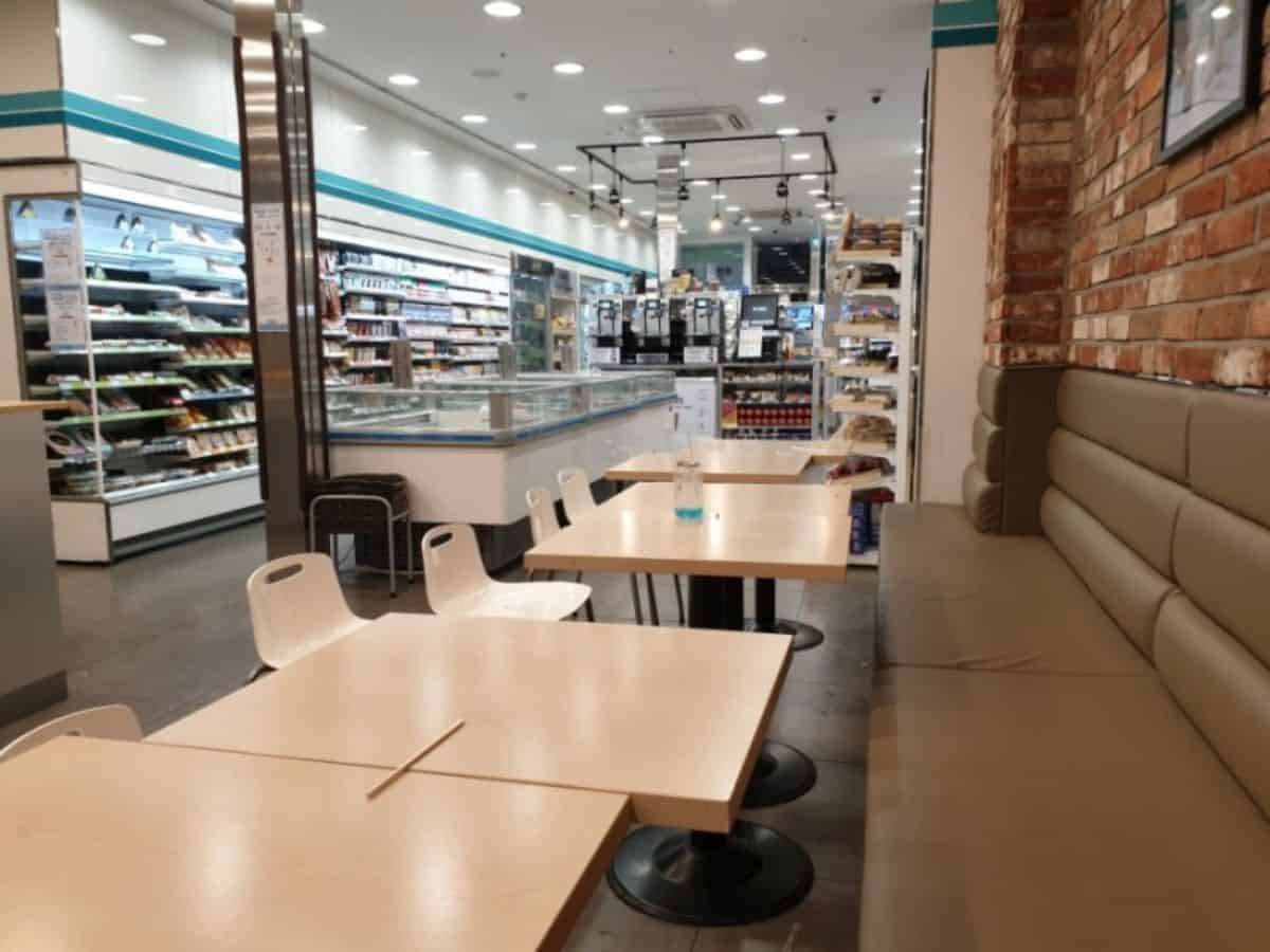 seats of korean convenience store