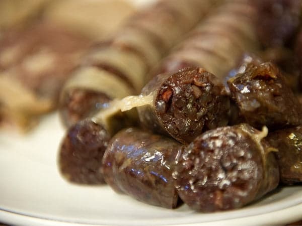 Korean blood sausage Sundae on a plate
