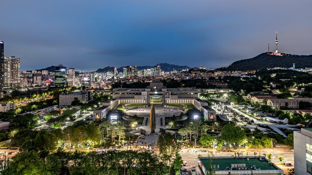 The War Memorial of Korea night view