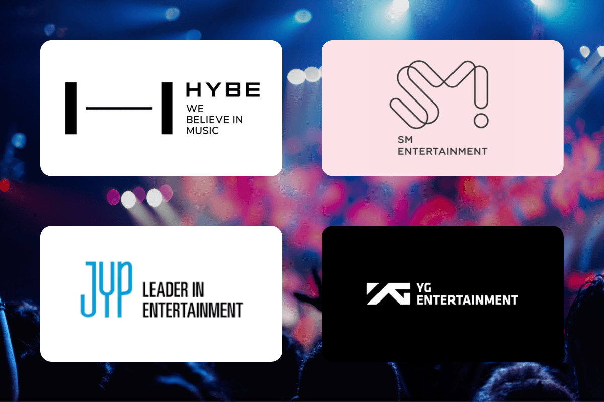 Logos of K-POP big 4 companies.
