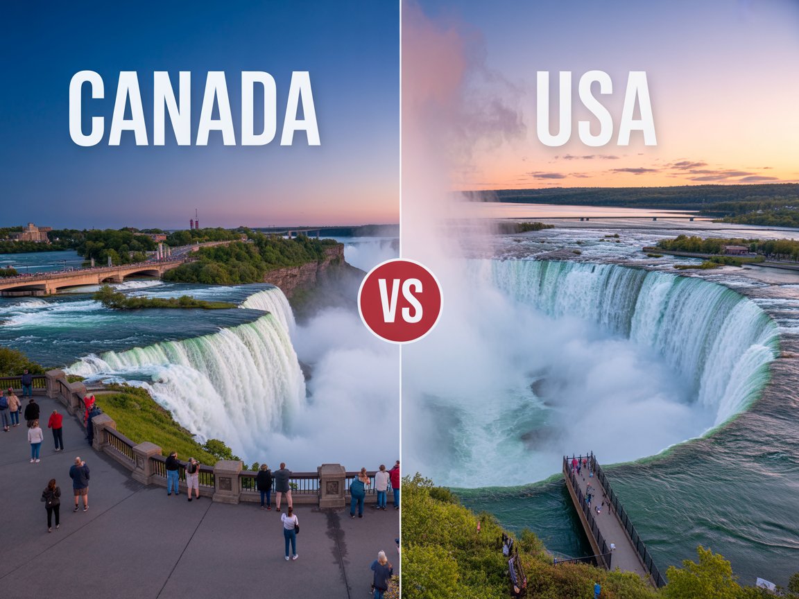 niagara falls split view comparison